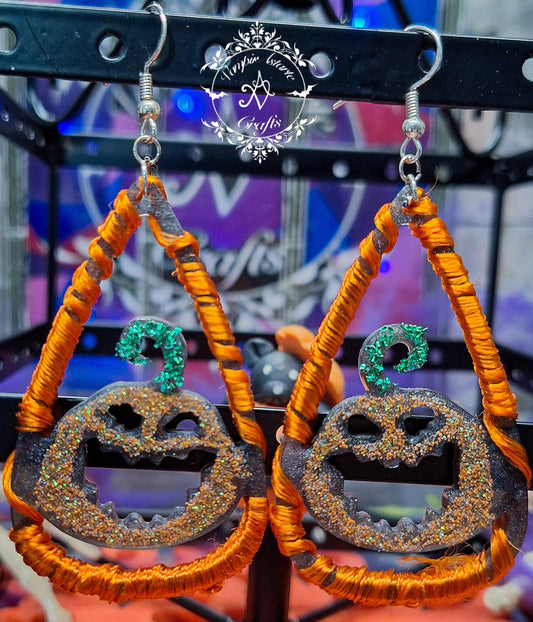 PENDIENTES PUMPKIN (con hilo de seda)