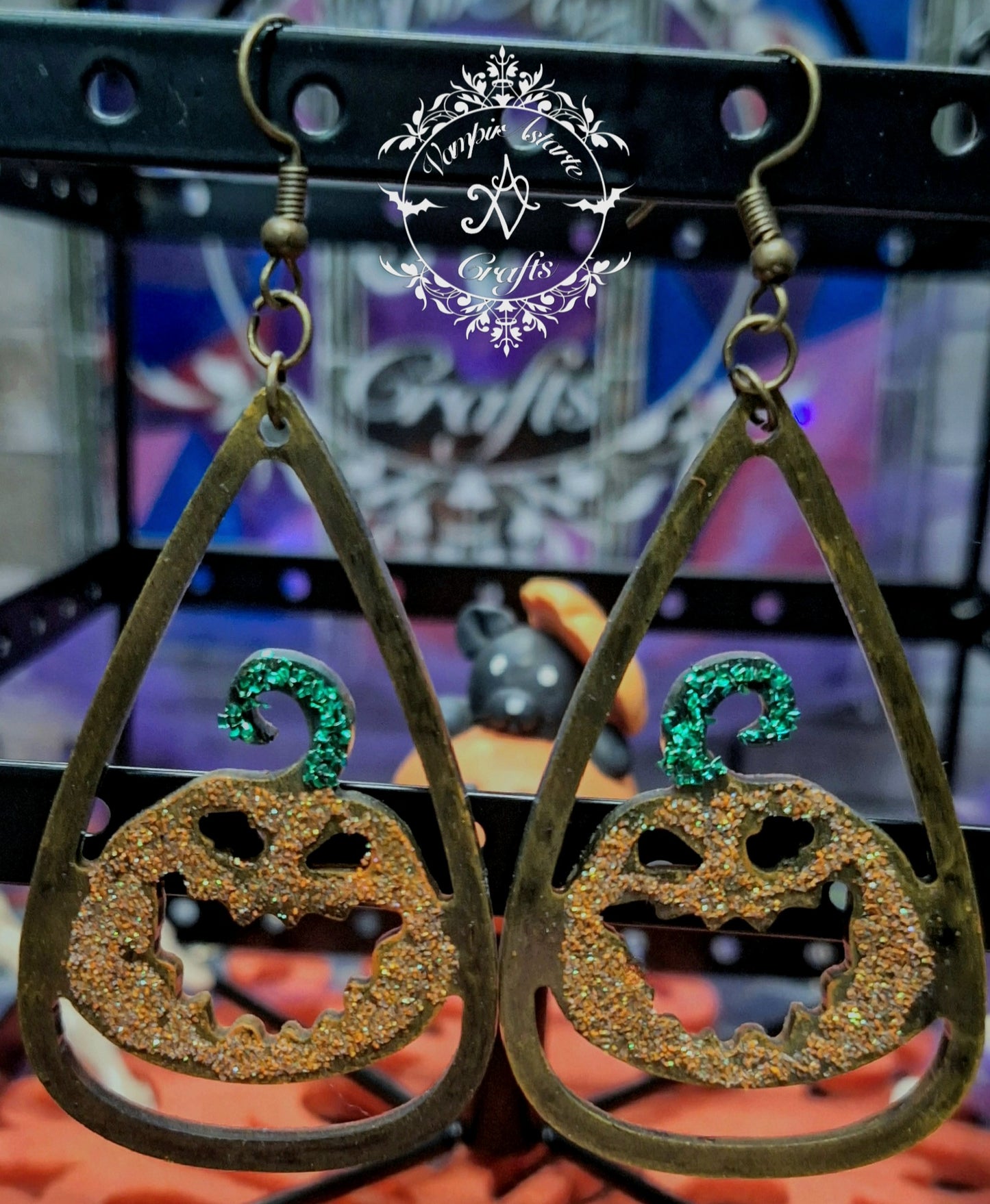 PENDIENTES PUMPKIN (solo calabaza con purpurina)