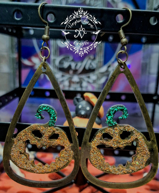 PENDIENTES PUMPKIN (solo calabaza con purpurina)