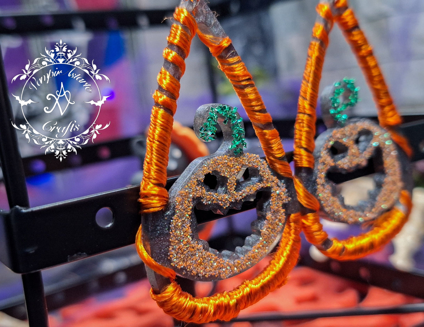 PENDIENTES PUMPKIN (con hilo de seda)