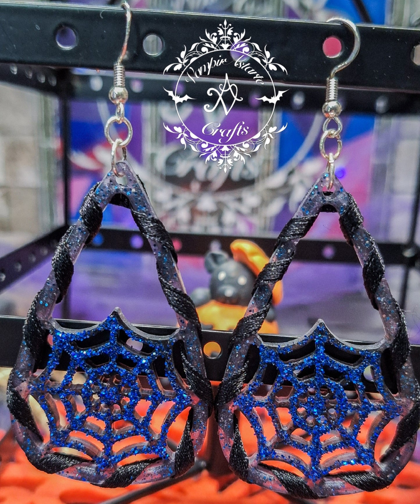PENDIENTES SPIDER (blue)