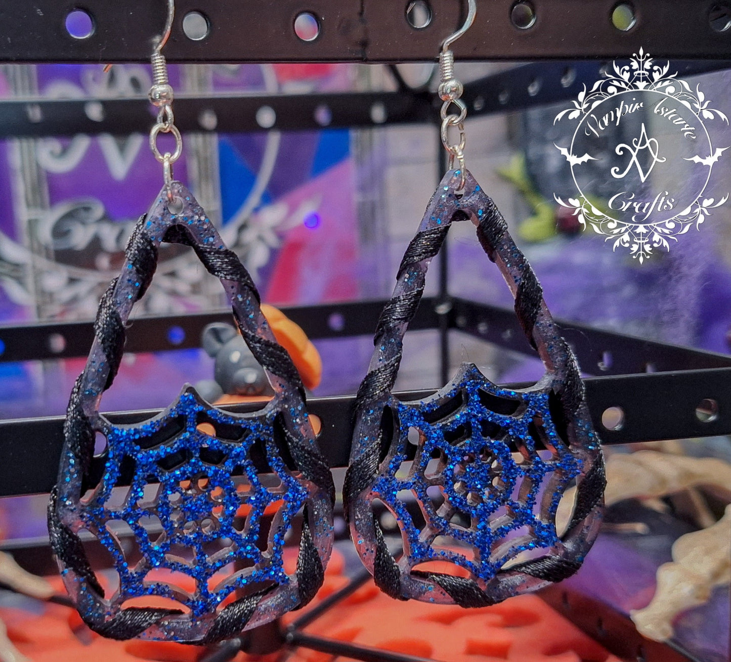 PENDIENTES SPIDER (blue)