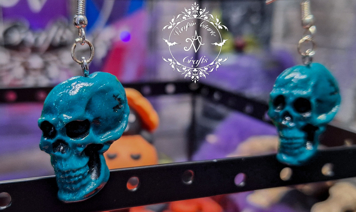 PENDIENTES GREEN SKULL