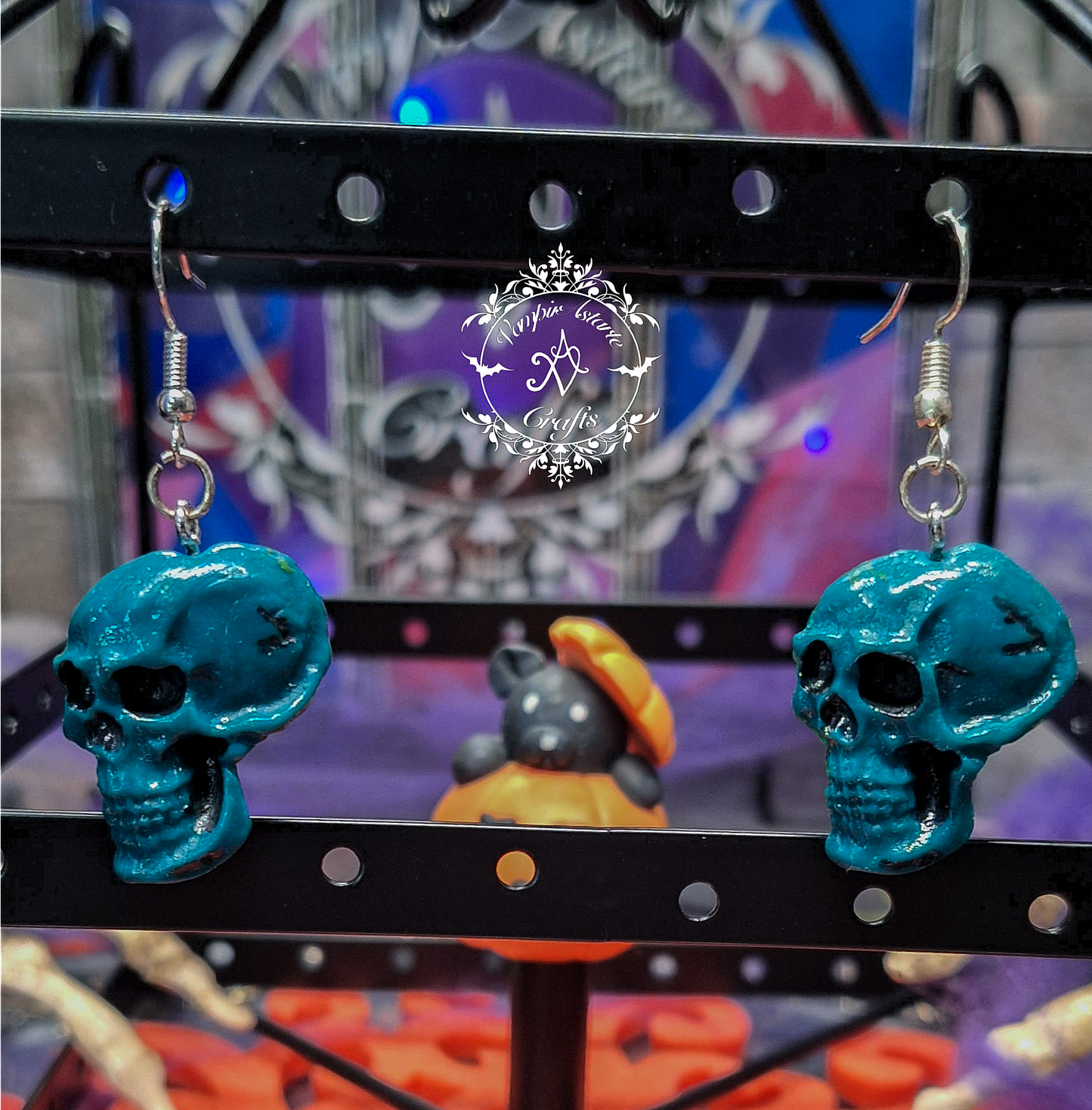 PENDIENTES GREEN SKULL