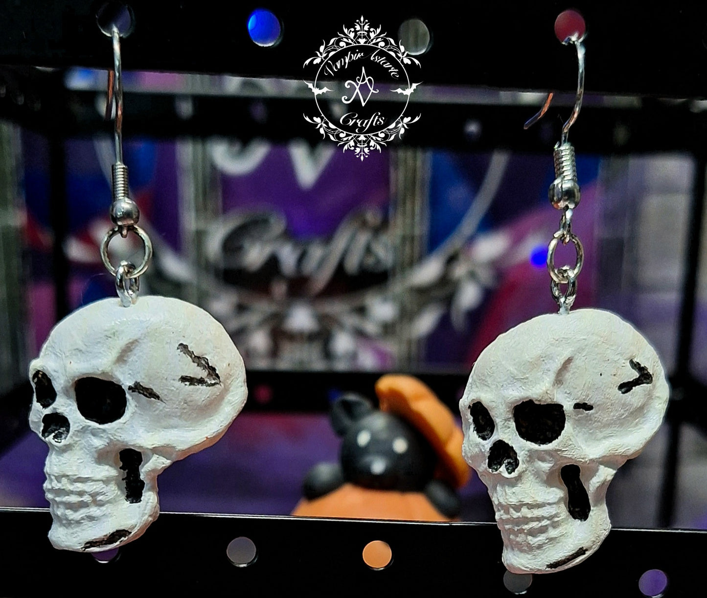 PENDIENTES SKULL (dientes blancos)