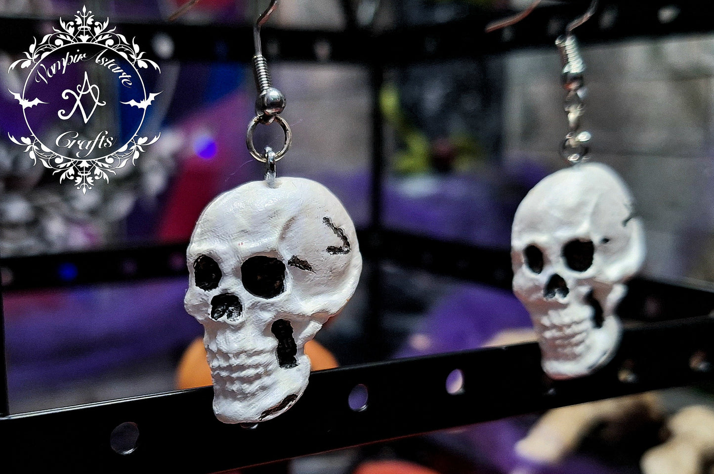 PENDIENTES SKULL (dientes blancos)