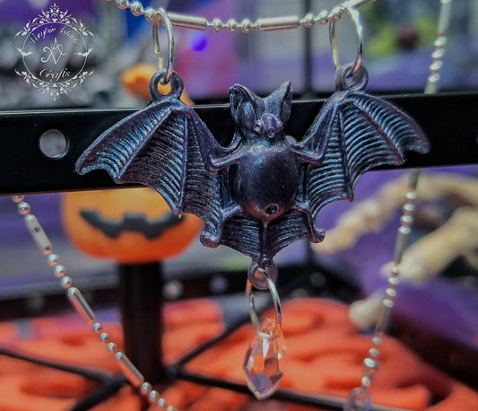 COLGANTE BAT (lágrima transparente/cadena)