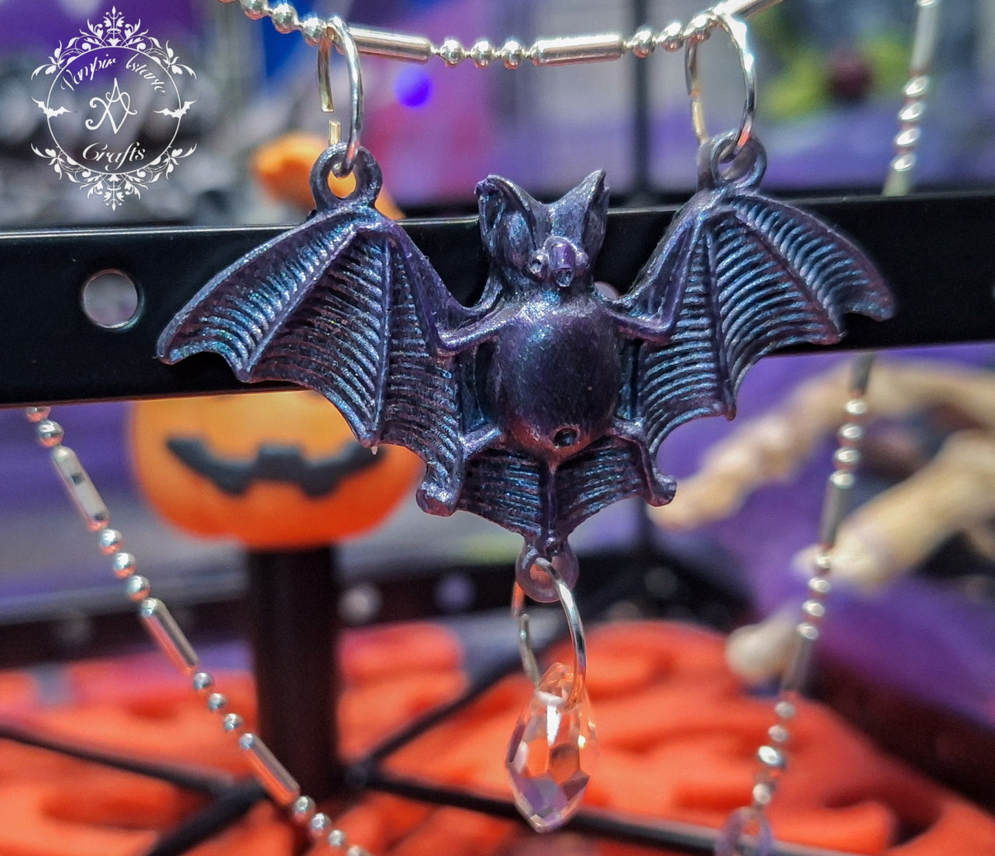 COLGANTE BAT (lágrima transparente/cadena)