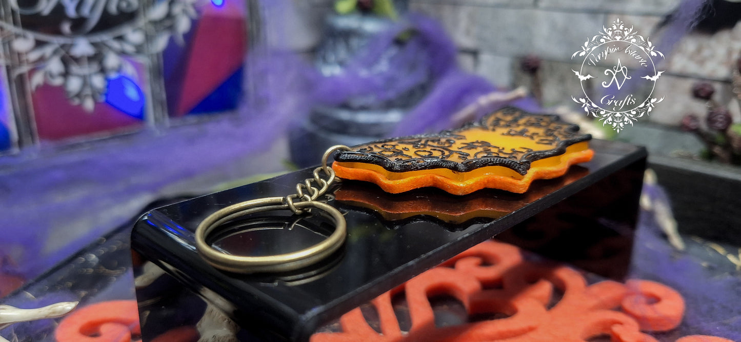 LLAVERO GOTHIC ORANGE BAT (brilla en la oscuridad)