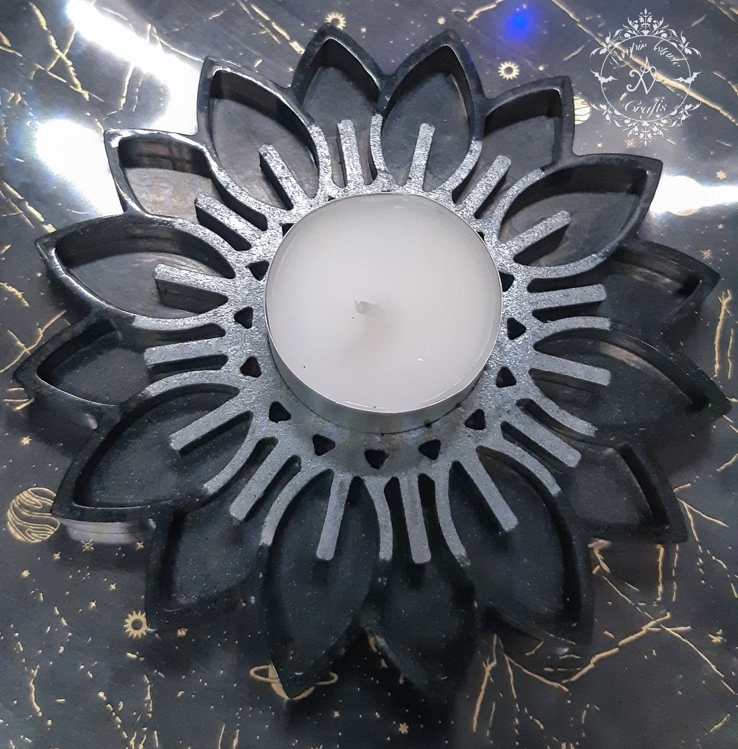 PORTAVELAS DARK FLOWER