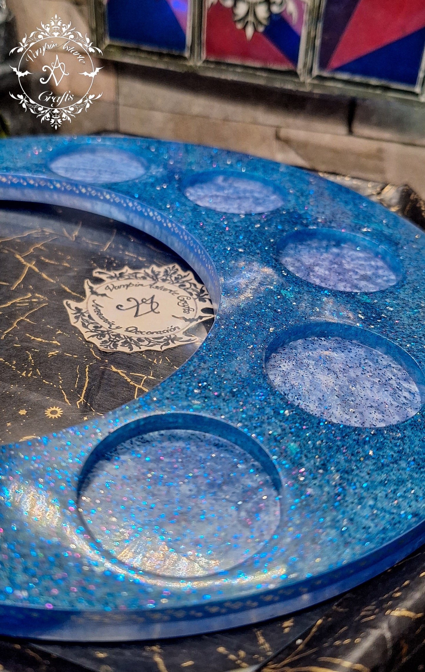 PORTAVELAS MOON (blue)